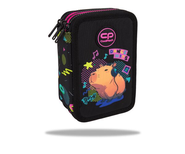 Penál 3 zipy Jumper Kapybara Music - vybavený